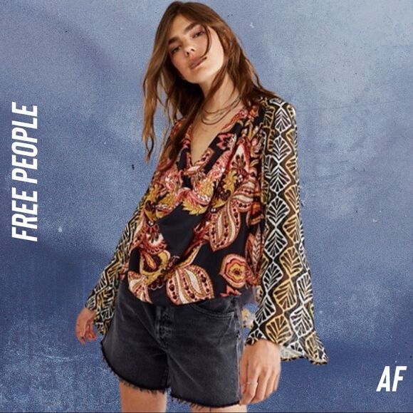 FREE PEOPLE ALENA PRINT TOP NWT NEW - Picture 1 of 6